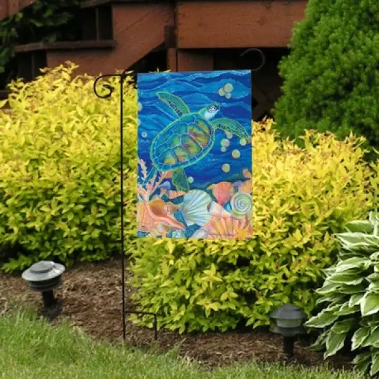 Briarwood Lane Garden Flag 12x18 For Outdoor Swimming Sea Turtle Summer For Summer Garden Flag Flags For Outside image {3}