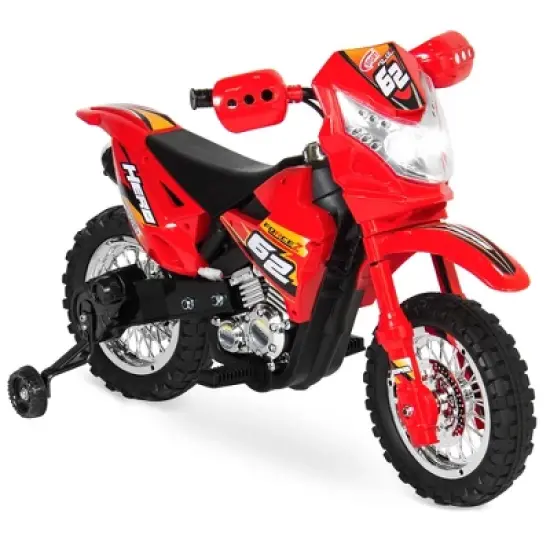 Best Choice Products 6V Kids Electric Battery Powered Ride On Motorcycle w/ Training Wheels, Lights, Music image {12}