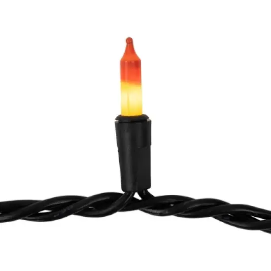 Northlight Candy Corn Mini Halloween Light Set Yellow and Orange 9.5' Black Wire - 50ct image {4}