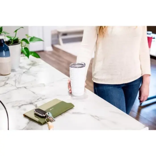 100 North 20 Ounce Stainless Steel On the Go Travel Tumbler With Push Top Lid, Eat Your Protein White image {3}