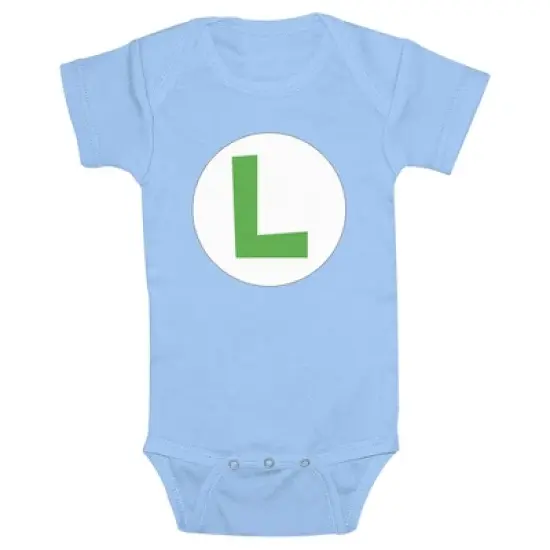 Infant's Nintendo Luigi Circle Icon Onesie image {4}