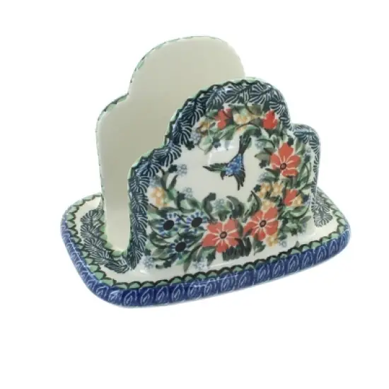 Blue Rose Polish Pottery 487 Ceramika Artystyczna Napkin Holder image {20}