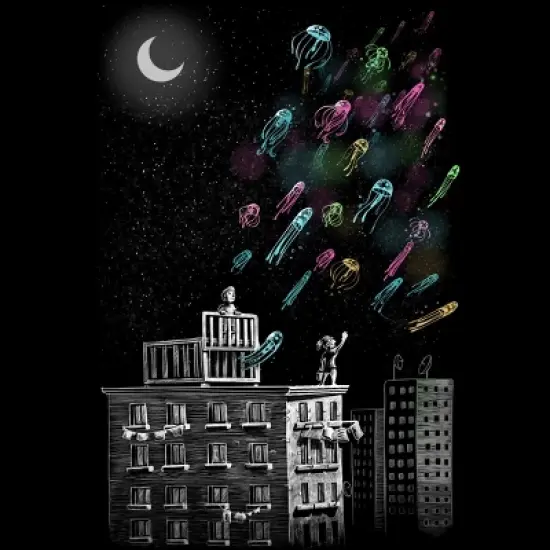 Women's Design By Humans Your Free Jelly Fish Return To Space By moisescudero Racerback Tank Top image {1}