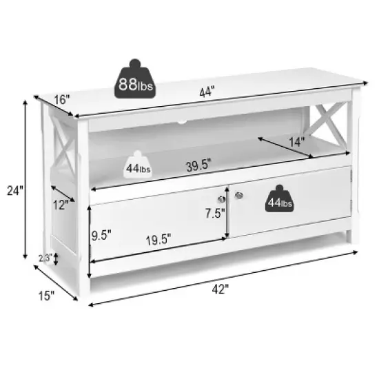 Tangkula TV Free Standing Wooden Cabinet Console Media Organizer Home Furniture image {2}