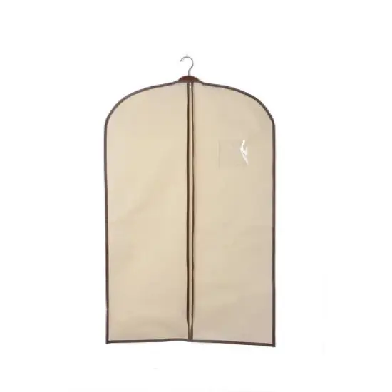 J&V TEXTILES 6pk Garment Bag for Clothes Storage Black and Beige image {5}