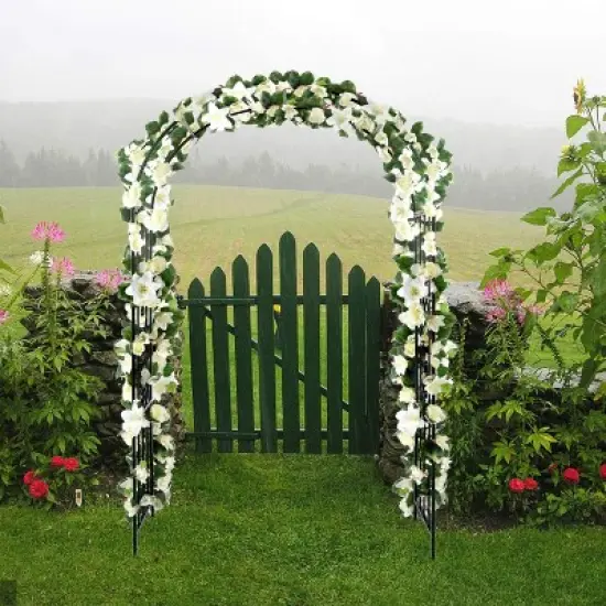 VINGLI Garden Arbor, Arch for Wedding Ceremony Party, Decorations Steel Garden Trellis for Plant Climbing, Backyard, Lawn, Bench image {2}