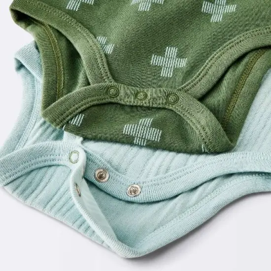 Baby Boys' 4pk Bear Long Sleeve Bodysuits - Cloud Island&trade; Ivory/Blue/Green image {3}