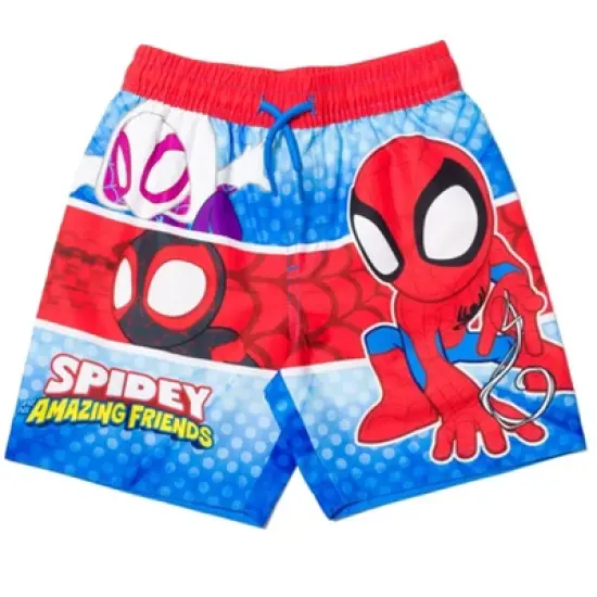Marvel Spidey and His Amazing Friends Ghost-Spider Miles Morales Spider-Man Rash Guard and Swim Trunks Outfit Set Toddler image {3}