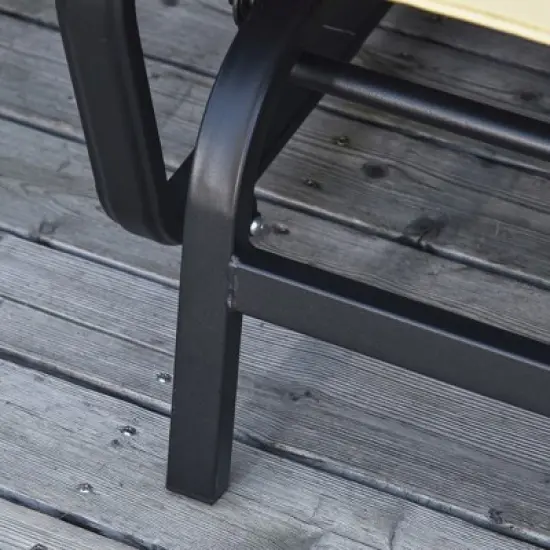 Outsunny Patio Glider Bench with Padded Cushions and Armrests, Outdoor 2-Person Swing Rocking Chair Loveseat with Sturdy Frame image {7}