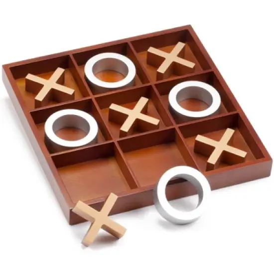 GSE 14" Giant Wooden Tic-Tac-Toe Game Set, Classic Family Travel Board Game for Kids and Adults image {7}