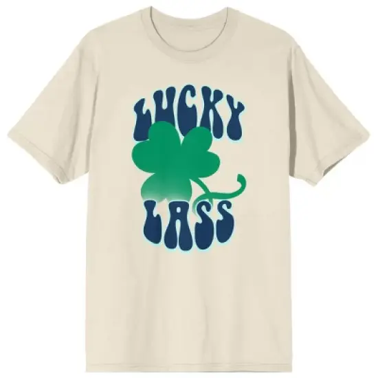 St. Patrick's Day Lucky Lass Crew Neck Short Sleeve Women's Natural T-shirt image {7}