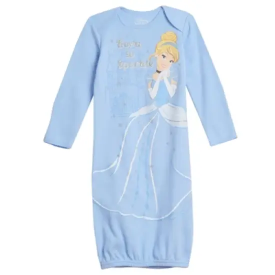 Disney Princess Baby Girls 3 Pack Long Sleeve Swaddle Sleeper Gowns Newborn  image {1}