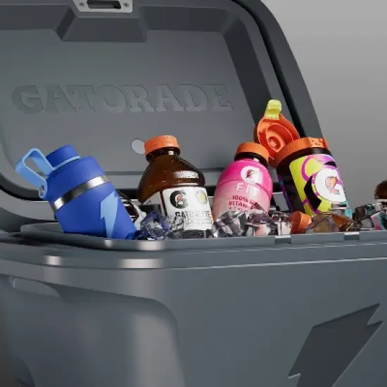 Gatorade 50qt Ice Rolling Cooler - Gray: HDPE Body, 75 Can Capacity image {3}