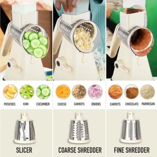 NutriSlicer Vegetable Slicer Cheese Grater Potato Slicer Salad Chopper with Suction Base image {5}
