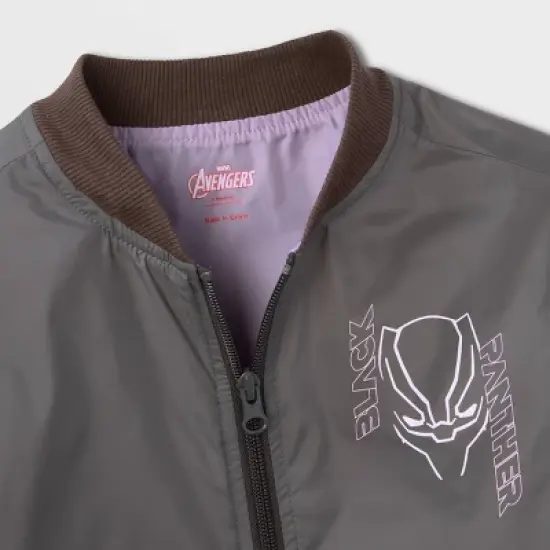 Boys' Marvel Black Panther Adaptive Nylon Bomber Jacket - Black image {2}