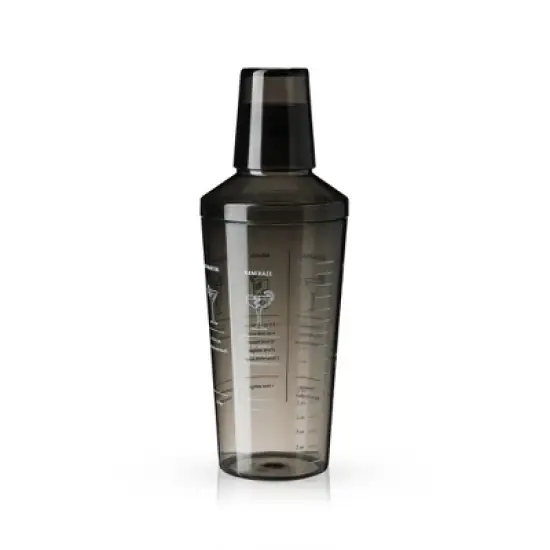 True Smoke Recipe Shaker, Tinted Plastic Cocktail Shaker, Includes 7 Drink Recipes with Measurements, Gray Finish image {9}