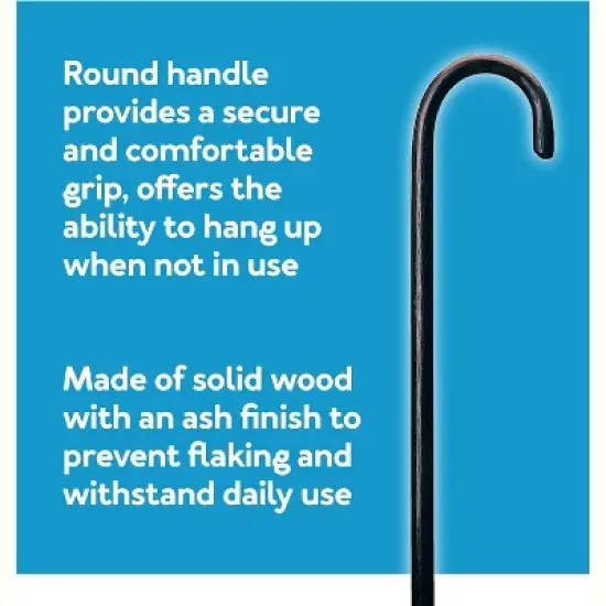 Carex Round Handle Wood Cane Black 1" image {4}