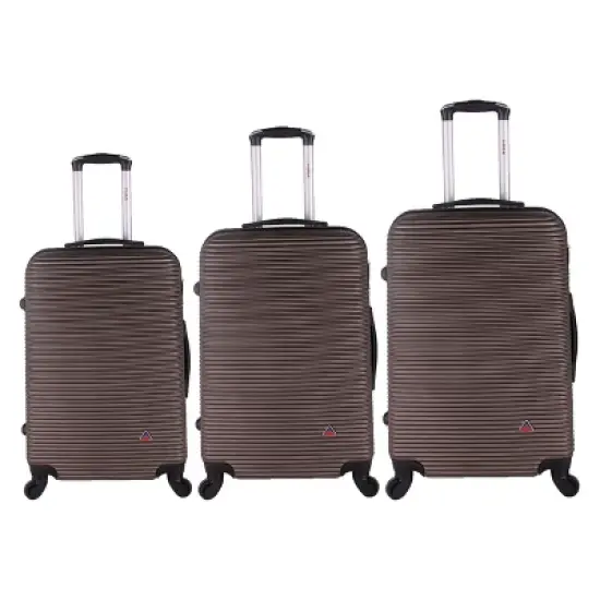 InUSA Royal 3pc Lightweight Hardside Checked Spinner Luggage Set image {7}