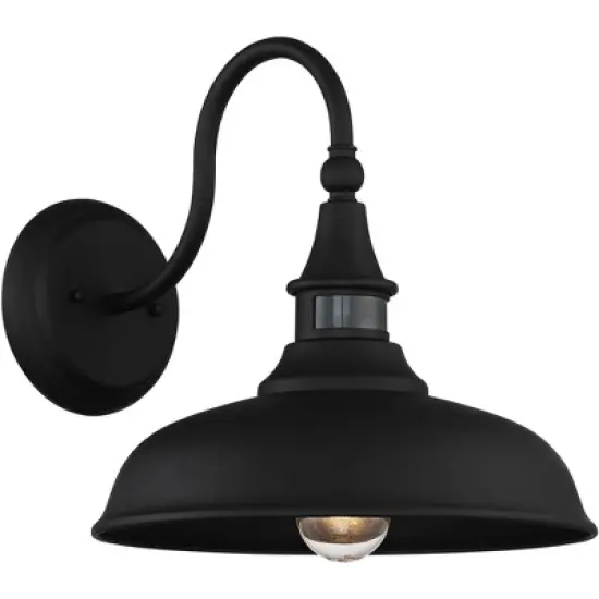 John Timberland Gough Rustic Industrial Farmhouse Outdoor Barn Light Fixture Texturized Black Dusk To Dawn Motion Sensor Dark Sky 12 1/2" for Exterior image {4}