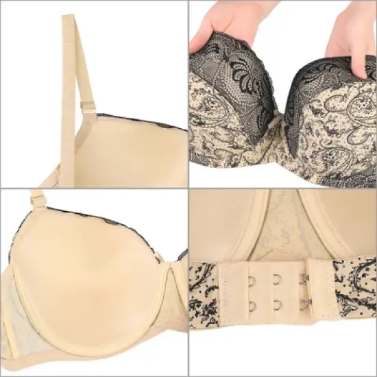 Agnes Orinda Women Plus Push-Up Underwire Comfort Bra and Panty Set image {2}