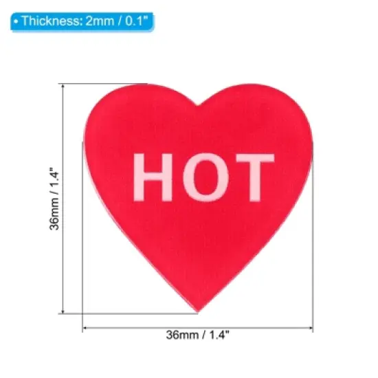 Unique Bargains Acrylic Decor Home Heart Shape Self Stick Hot/Cold Water Label image {1}