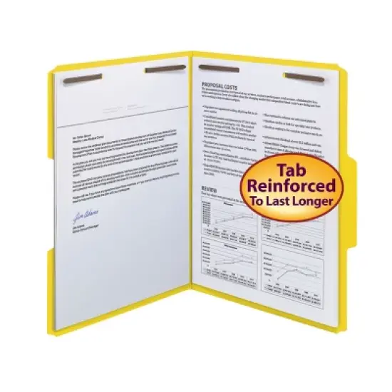 Smead Fastener File Folder, 2 Fasteners, Reinforced 1/3-Cut Tab, Letter Size, 50 per Box image {14}