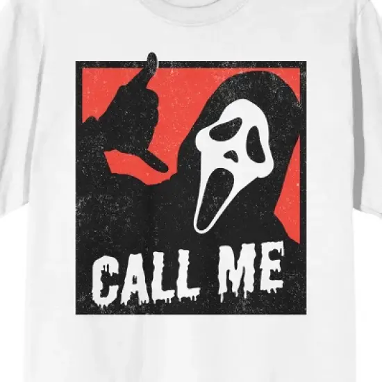 Ghostface Call Me Crew Neck Short Sleeve Men's White T-shirt image {1}