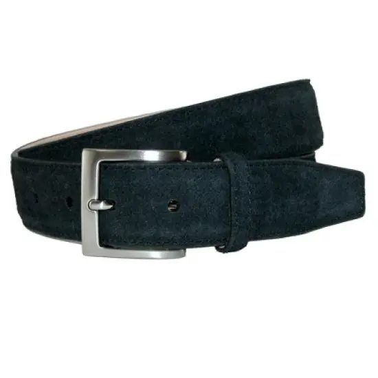 CrookhornDavis Men's Siena Suede Calfskin Dress Belt with Solid Brass Buckle image {4}