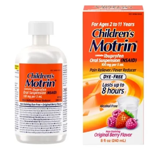 Motrin NSAID Children's Original Dye-Free Ibuprofen Liquid - Berry - 8 fl oz image {6}