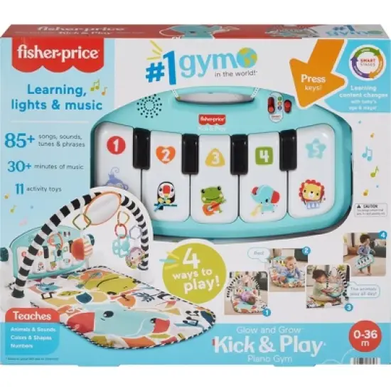 Fisher-Price Glow & Grow Kick and Play Gym - Blue image {5}