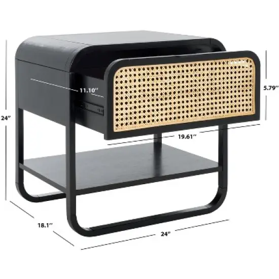 Yunis 1 Drawer 1 Open Shelf Nightstand - NST9205 - Safavieh image {10}