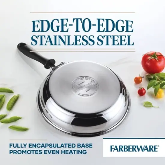 Farberware Reliance 12pc Stainless Steel Cookware Pot and Pan Set Silver: Dishwasher-Safe, Induction Compatible, Tempered Glass Lids image {3}