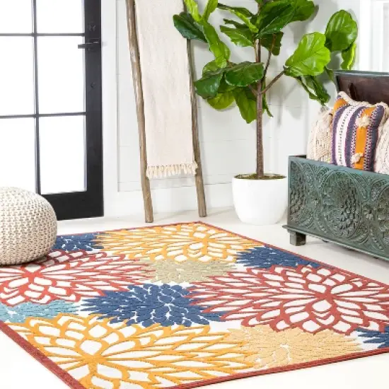 Minori Floral Indoor/Outdoor Runner Rug - JONATHAN Y image {3}