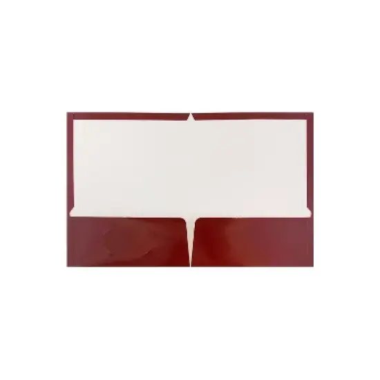 JAM Paper Glossy 2-Pocket Presentation Folder Red 50/Box V0312403C image {1}