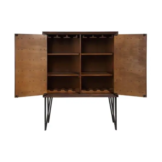 Oxford 2 Door Bar Cabinet Brown - Treasure Trove Accents image {2}