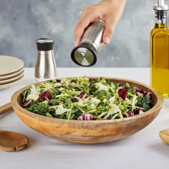 Juvale Stainless Steel Salt and Pepper Shakers Set with Glass Bottom, Perforated "S" and "P" Caps - Modern Kitchen Decor (4oz) image {4}