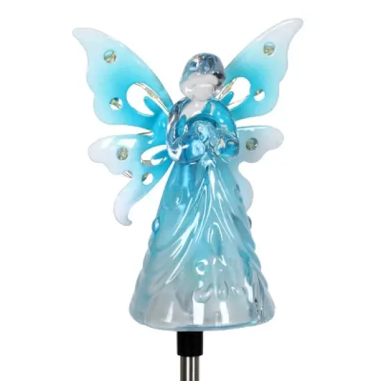 33.85" Acrylic Solar Angel Stake Blue - Exhart image {7}