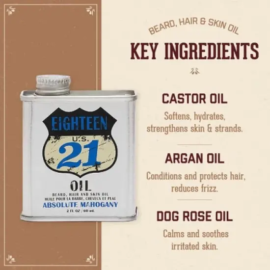 18.21 Man Made Moisturizing Beard Oil, Absolute Mahogany-2 oz image {2}