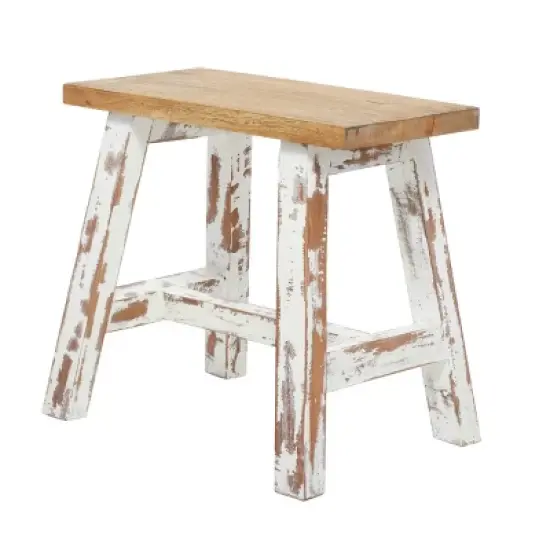 Rustic Wood Bench Brown - Olivia & May image {6}