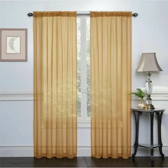 Kate Aurora Basic 2 Pack Sheer Voile Home Window Curtains image {7}