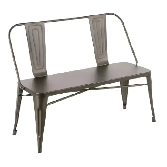Oregon Industrial Metal Dining Entryway Bench- LumiSource image {8}