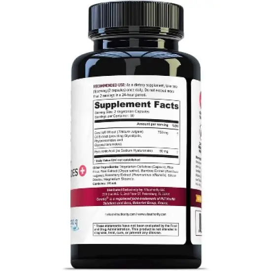 Phytoceramides Skin Hydration Support Capsules, Anti Aging Supplement for Women with Hyaluronic Acid and Phytoceramides, Vitauthority, 60ct image {2}