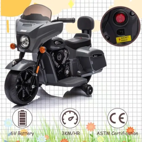 6V Electric Dirt Bike for Kids, Kids Ride-On Motorcycle Toys with USB, AUX, Music, and Headlight for Toddlers Aged 2-8 image {6}