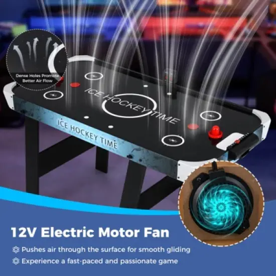 Costway Foldable Air Hockey Table for Kids & Adults with Digital LED Scoreboard image {6}