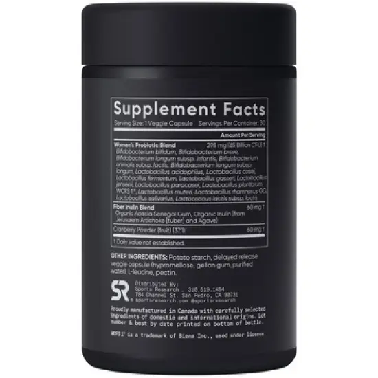 Sports Research Women's Probiotics, Cranberry, 65 Billion CFU, 30 Delayed Release Capsules image {1}