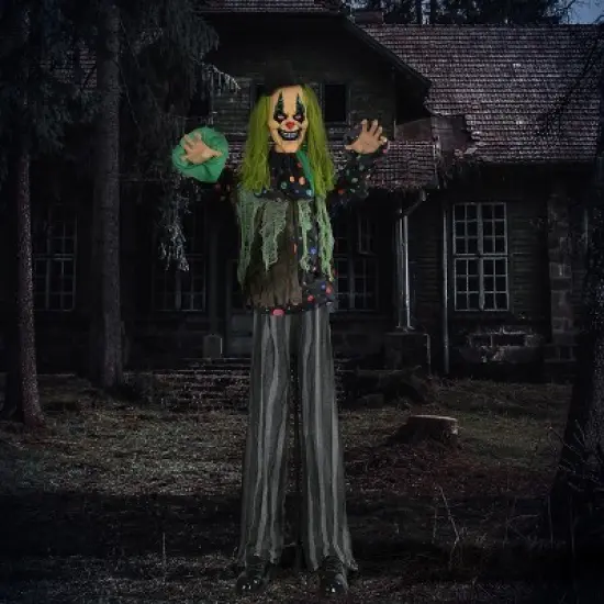 Syemin Decorative Holiday Scene Props Outdoor Halloween Decoration Clown Halloween Decoration Outdoor Halloween Inflatables, Green, 39.4"*25.2"*72.8" image {1}