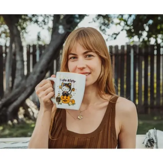 Silver Buffalo Sanrio Hello Kitty Pumpkin Patch Jumbo Curved Ceramic Latte Mug | Hold 25 Ounces image {5}