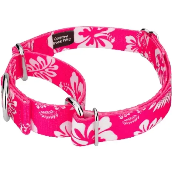 Country Brook Petz Pink Hawaiian Martingale Dog Collar and Leash image {2}