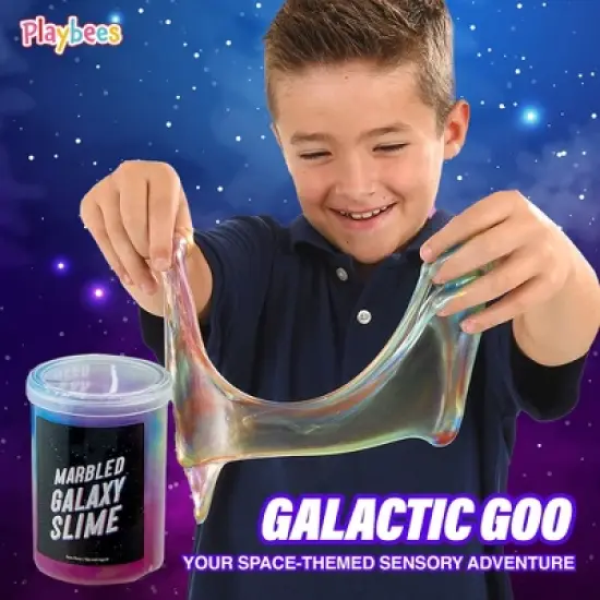Playbees Marbled Galaxy Slime - 12-Pack: Vibrant, Stretchy Fun for All Ages image {7}
