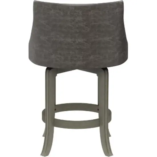 Napa Valley Wood Swivel Counter Height Barstool Aged Gray/Charcoal - Hillsdale Furniture image {4}